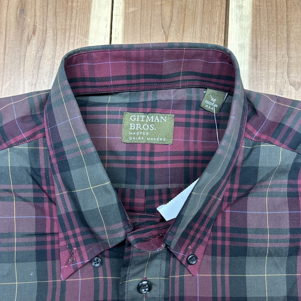 NWT Gitman Bros. Master Shirt Makers M Multicolor Plaid  Cotton USA Made Shirt - Picture 6 of 9